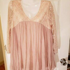 NWT Paisley Vine by Sassy Bling size L Peach Flowy Long Sleeve Top